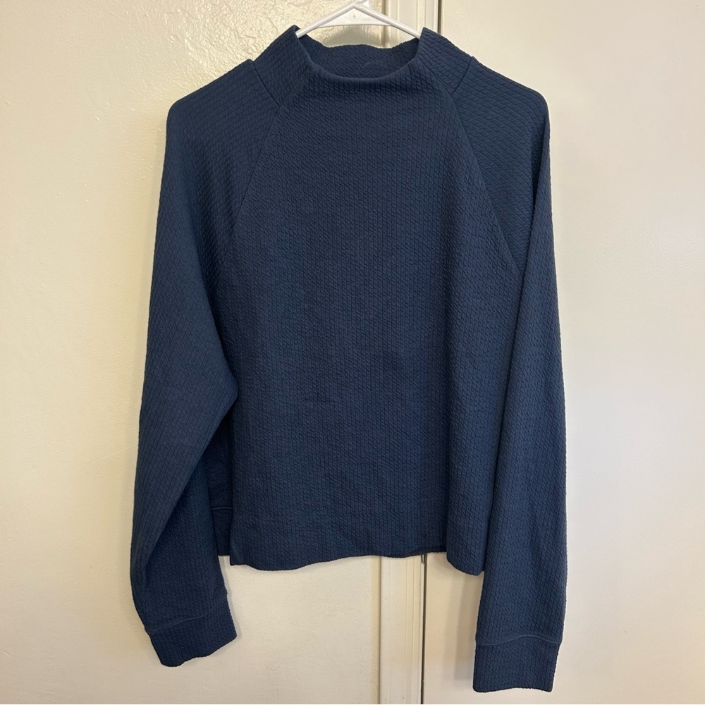 CALIA by Carrie Underwood Textured Mock Neck Golf Top Blue Women’s XL - Picture 2 of 8